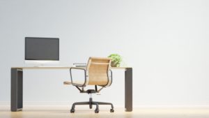 ブログ専任担当者の机と椅子